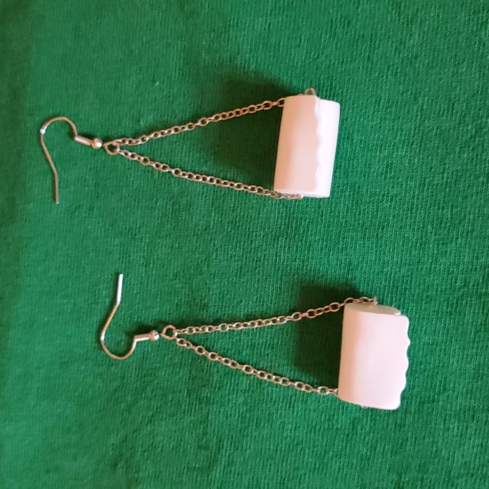 Toilet Tissue Pierced Earrings